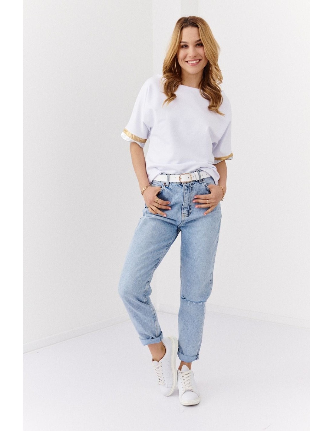 Basic white cotton blouse 0559 - Online store - Boutique